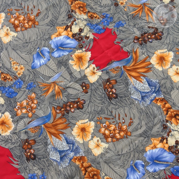 Versace Scarf Shawl Red Silk Bold Abstract Floral Print Large 35in Vintage 1990s - Picture 9 of 14